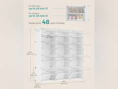 SONGMICS Shoe Rack Organizer, 8-Tier Shoe Storage Cabinet for Closet and Entryway, Holds 48 Pairs of Shoes, Adjustable,White ULPC040W01 82
