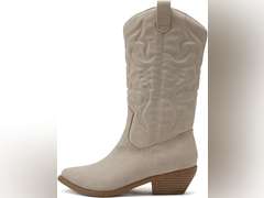 Soda Red Reno Western Cowboy Pointed Toe Knee High Pull On Tabs Boots All-White size: 6.5 18