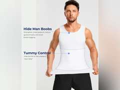 TAILONG Compression Shirts for Men Slimming Body Shaper Vest Tank Top Undershirt Tummy Control Shapewear size XL 27