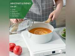 SENSARTE Nonstick Ceramic Cookware Set 13-Piece, Healthy Pots and Pans Set, Non-toxic Kitchen Cooking Set with Stay-Cool Handles, Silicone Tools and Pot Protectors, PFAS and PFOA Free 100