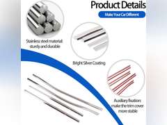 Door Window Moulding Trim Compatible with Nissan Titan 2016-2023, Stainless Lower Window Seal Strip, Car Outside Anti-Scratch Seal Belt, 4PCS 56