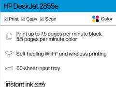 HP DeskJet 2855e Wireless All-in-One Color Inkjet Printer, Scanner, Copier, Best-for-home, 3 months of Instant Ink included (588S5A) 50