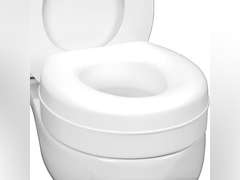 HealthSmart Raised Toilet Seat Riser That Fits Most Standard (Round) Toilet Bowls for Enhanced Comfort and Elevation with Slip Resistant Pads, 15x15x5 28