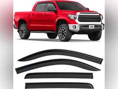 Voron Glass Tape-on Extra Durable Rain Guards for Toyota Tundra 2007-2021 CrewMax, Window Deflectors, Vent Window Visors, 4 Pieces-100429 60