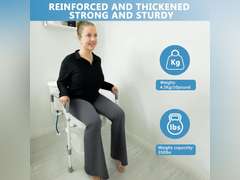 Raised Toilet Seat with Handles for Elderly - Toilet Seat Risers for Seniors with Adjustable Padded Arms - Elevated Toilet Safety Seat for Standard or Elongated Commode 100