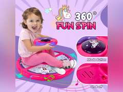 Unicorn Sit and Spin, GODELAIF Sit and Spin Toy 360 Spinning Stool Seat Sensory Toys Christmas Birthday Gift with Music & LED Lights for Toddlers Girls 2, 3, 4, 5 Years Old 46