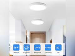 MOONSEA LED Flush Mount Ceiling Light, Super Slim 7 inch Ceiling Light Fixture, 6500K Daylight LED Ceiling Lamp for Bedroom, Living Room, Dining Room 7