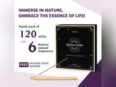 Varonite Mystical Guide Incense Sticks Variety Pack of 6 (120 Insence-sticks) with Holder: Patchouli, Lavender, Sandalwood, Cinnamon, Lemongrass, Sage Inscents-sticks, Organic Incense Sticks Non toxic 30