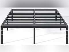 Metal Bed Frame,King Size Bed Frame with Storage Space,Heavy Duty Sturdy Mattress Foundation,Easy Assembly,No Box Spring Needed, Black,18 Inch,King 70