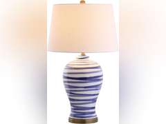 JONATHAN Y JYL3016A Joelie 29" Ceramic LED Table Lamp Coastal Traditional Bedside Desk Nightstand Lamp for Bedroom Living Room Office College Bookcase LED Bulb Included, Blue/White 224