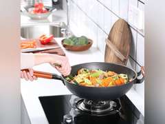 Wok - Traditional Hand Hammered Carbon Steel Pow Wok and Steel Helper Handle-13.7inch 128