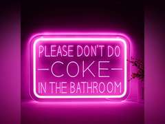 Please Don t Do Coke in the Bathroom Neon Sign Wall Decor LED Bedroom Dorm Office Wall LED Neon Light Brightness,Light Up Sign for Party Decor,Bathroom,Christmas Gifts 23