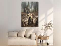 Palette Dreams Wrapped Canvas Christian Wall Art Jesus Artwork Painting Print for Wall Decor Christian Lamb of God Room Decor for Living Room or Prayer Room 24" x 36" 73