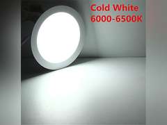 LED Panel Light 6 Flat Lamp Round Ultra-Thin Recessed Ceiling Light Downlight Fixture Kit (Cool White, 9W) 2 pack 16