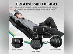 GTRACING Gaming Chair,Office Chair with Pocket Spring Lumbar Support, Ergonomic Comfortable Wide Office Desk Computer Chair with Outward Fixed Soft Armrests and Footrest (PU Leather, Black) 160