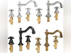 Antique 3 Holes 2 Knobs Tub Spout Basin Bathroom Sink Waterfall Faucet Widespread Hot Cold Mixer Tap - ( Color: 03 ) 265