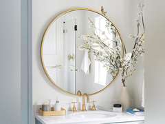 Gold Round Mirror, 24 inch Circle Mirror, Gold Metal Frame Bathroom Mirrors, Round Wall Mounted Mirrors for Bathroom, Hallway, Living Room, Bedroom. 37