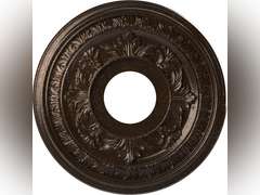 Ekena Millwork CMP13BAAMB Baltimore Thermoformed PVC Ceiling Medallion (Fits Canopies up to 5 1/4"), 13"OD x 3 1/2"ID x 3/4"P, Textured Metallic Mystic Brown(color white) 39