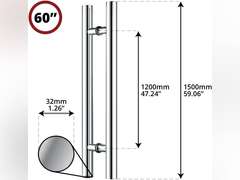 60 inch Brushed Stainless Steel Pull Push Door Handles, Interior or Exterior, Contemporary, Modern 115