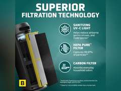 GermGuardian Air Purifier for Home with HEPA Pure Filter, for Wildfire Smoke, Pet Dander, Pollen, Odors, Large Rooms Up To 743 Sq. Ft., Removes 99.97% Pollutants, UV-C Light, 22", AC4825E, Gray 80