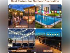 6 Pack String Light Poles for Outside, 10ft Heavy-Duty Metal Light Poles for Outdoor String Lights with Fork, Adjustable Lighting Stand for Patio Decor Backyard Pergola Garden Deck Porch Decorations 59