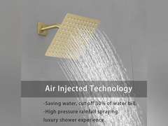 (Similar model) Brushed Gold Shower System with High Pressure 8' Rainfall Shower Head, Handheld Shower head, Bathroom Luxury Rain Mixer Shower Combo Set Wall Mounted Shower Faucet Rough-in Valve and Trim Kit 150