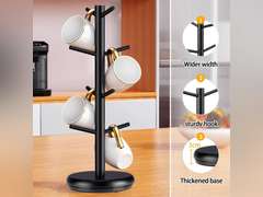 Coffee Cup Holder, Rotating Coffee Mugs Storage Rack, Coffee Counter Bar Organizer, Thicker Base Display Rack for Cafe Business Home 29