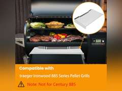 Drip Tray Heat Baffle Replacement for Traeger Ironwood 885 Series Pellet Grills, 304 Stainless Steel Heavy Duty Steel Drip Pan Compatible with traeger BCA1333, traeger pellet Grill Assossories 73