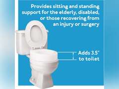 Carex Toilet Seat Riser, Elongated Raised Toilet Seat Adds 3.5 inches to Toilet Height, for Assistance Bending or Sitting, 300 Pound Weight Capacity Toilet Riser 29