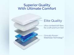Water Pillow - Elite Collection, Fiber Pillow. Orthopedic Pillow for Neck Pain Relief, Adjustable Water Pillow for Sleeping. (Single Pillow), White 92