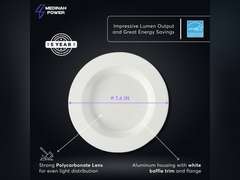 6 in. 75-Watt Equivalent LED Dimmable Retrofit Downlight with E26 Base Adaptor, 900 Lumens, 2700K-5000K Selectable 9