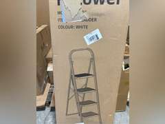 HBTower Step Ladder Folding Step Stool for Adults with Anti-Slip Pedal,330 lbs Capacity for Kitchen, Home,White 55