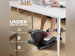 ANCHEER Under Desk Elliptical Machine, Electric Seated Pedal Exerciser, Mini Elliptical Machines for Seniors, LCD Display Monitor, Remote Control, Leg Exerciser for Home 90