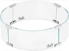 BALI OUTDOORS Fire Pit Wind Guard, 18.5 x 18.5 x6 Inch Clear Tempered Glass Flame Guard with Hard Aluminum Corner Brackets, Fits for Round Outdoor Fire Pit 80