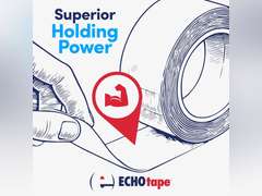 ECHOtape DC-M194A | Double-Sided Polyester Tape | Clear Thin Tape | All Weather/Cold Weather Insulation Mounting Tape | Superior Holding Power | 1.41 in x 60 yd 19
