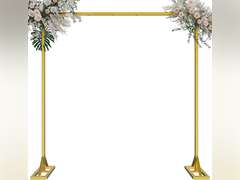 8.2FT Heavy Duty Adjustable Backdrop Stand Kit - Square Wedding Arch & Balloon Arch for Photo Booth Background, Baby Shower, Birthday Party Decorations (Portable Frame) (Gold,8.2X 8FT) 57