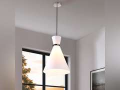 Modway Starlight 1-Light Pendant Light in White Polished Nickel 83
