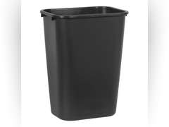 Rubbermaid Commercial Products Deskside Wastebasket/Trash Can, 10.25-Gallon/41-Quart, Black, Plastic, Garbage Can for Home/Office, Fits Under Desk/Sink/Cabinet 24