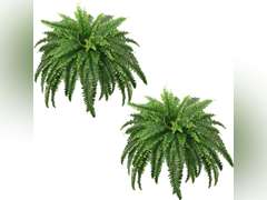 45" Fake Ferns, Realistic Large Artificial Bush Plants, 2 Artificial Boston Ferns with 59 Fronds for Outdoors Planter Indoor Home Garden Porch Decor 44