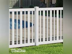 WamBam Fence BL19042 WamBam Finishing Post Semi-Permanent Vinyl Fence, 4" Width by 4" Diameter by 48 Height, Yellow & Steel 166