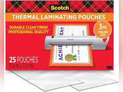 Scotch Thermal Laminating Pouches, Legal Size 11 x 17 Inches, 25 Pack Laminating Sheets, 3 Mil, Education Supplies & Craft Supplies, For Use With Thermal Laminators 17