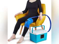 Cold Therapy Machine Cryotherapy Freeze Kit System for Post-Surgery Care, ACL, MCL, Swelling, Sprains, and Other Injuries - Wearable, Adjustable Knee Pad Cooler Pump with Digital Timer 189