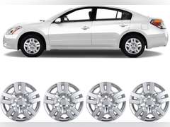 16 Inch Hubcaps Set of 4 Silver Chrome Wheel Rims Cover R16 for Nissan Altima 2007-2012 & for Nissan Altima Coupe 08-09, ABS & PC Material Wheel Covers Bolt On Fit for Steel Wheels Auto Accessories 56