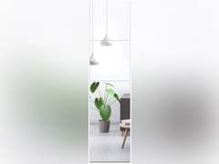 Full Length Mirror Tiles, Frameless Glass Wall Mirror 12 Inch x 4 Pieces, Body Mirror, Long Mirror, Gym Mirrors for Home Gym, for Door, Closet, Room, Easy to Install 16