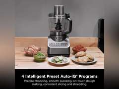 Ninja Food Processor, Professional Plus, 1000 Peak Watts, 4 Functions for Chopping, Slicing, Purees & Dough with 9-Cup Processor Bowl, 3 Blades, Food Chute & Pusher, Silver, BN601 130