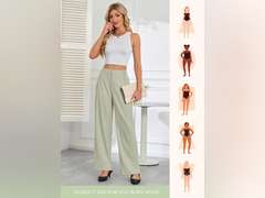 Gracyoga Women's Wide Leg Petite Dress Pants High Waisted Casual Work Trousers 2025 Business Outfits with Pockets, size L 20