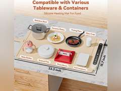 Food Warming Mat Electric Tray: Adjustable Silicone Heating Pad with 3 Temperature Settings 4 Timer Function Portable Roll Up Hot Plate for Buffets Party Gatherings Kitchen Warmer Countertop Holiday 39