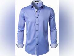 Men's Stretch Multi-Use Long Sleeve Dress Shirts Party Prom Wedding Shirts with Slight Sheen, size XXXL 16