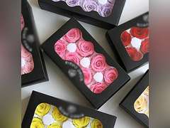 Eternal Life Flower Material Gift Box Immortal Rose Flower Dried Rose Artificial Preserved Flowers Head Roses, 8 pcs 16