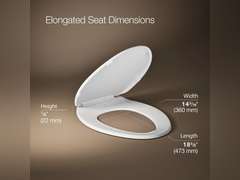Kohler 4774-0 Brevia with Quick-Release Hinges, White, Elongated Toilet Seat 33